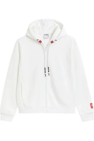 Diadora Femme, Sweatshirts et sweats à capuche, Blanc, Taille: 44 FR Urbanity Style Graphique Sweat à Capuche Blanc