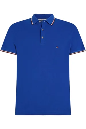 Tommy Hilfiger Homme, Tops, Bleu, Taille: 2XL Polo Bleu Ultra avec Détails Iconiques