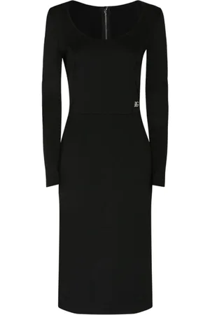 Dolce & Gabbana Femme, Robes, Noir, Taille: 38 FR Mini Robe Noire en Jersey Stretch