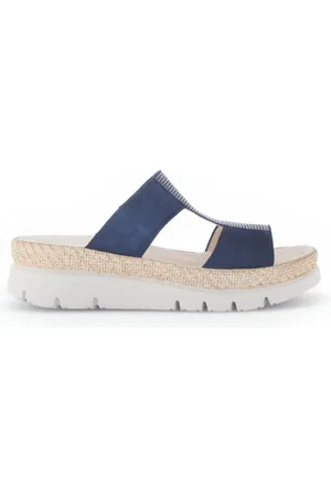 Gabor Femme, Chaussures, Bleu, Taille: 43 EU Mules bleues en cuir