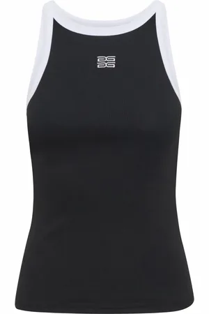 Gestuz Femme, Tops, Noir, Taille: 38 FR Débardeur Noir avec Logo Contrastant