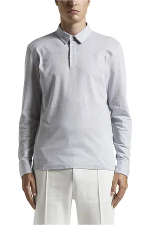 PESERICO SIGN Homme, Tops, Gris, Taille: S Polo en jersey piqué mélangé de coton