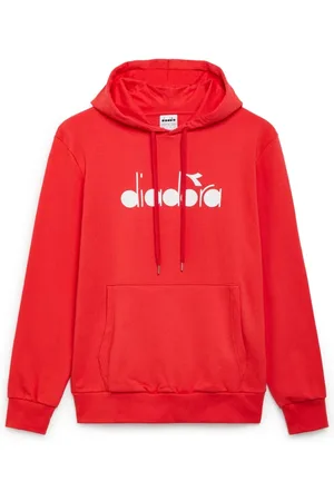 Diadora Homme, Sweatshirts et sweats à capuche, Rouge, Taille: M Sweat à Capuche Coton Rouge Logo Grand