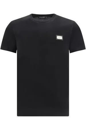 Dolce & Gabbana Homme, Tops, Noir, Taille: L T-shirt emblématique à col rond et logo