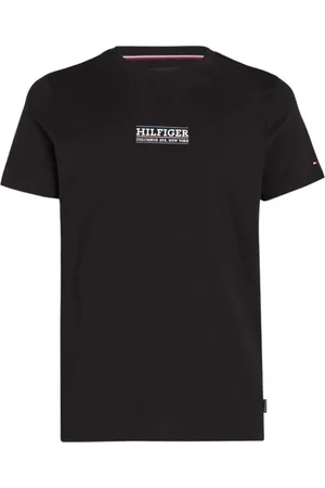 Tommy Hilfiger Homme, Tops, Noir, Taille: 2XL T-shirt noir avec impression logo