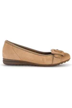 Gabor Femme, Chaussures, Brun, Taille: 40 1/2 EU Ballerines sable/savane en velours