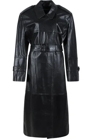 Sportmax Femme, Manteaux, Noir, Taille: 36 FR Manteau en cuir noir