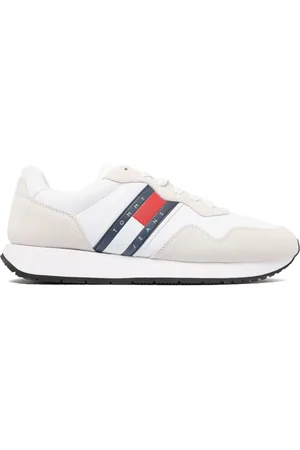 Tommy Hilfiger Homme, Chaussures, Multicolore, Taille: 43 EU Baskets en Cuir Blanc Crème