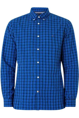 Tommy Hilfiger Homme, Chemises, Bleu, Taille: M Chemise à carreaux bleue à manches longues