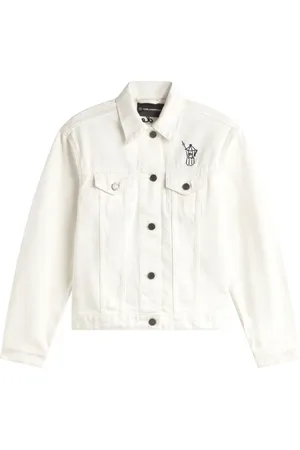 Karl Lagerfeld Femme, Vestes, Blanc, Taille: 42 FR Denim Jacket