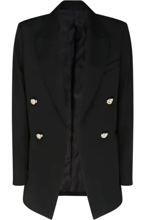 Lanvin Femme, Vestes, Noir, Taille: 36 FR Blazer en Laine Noire Boutons Bijoux