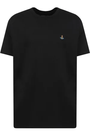 Vivienne Westwood Homme, Tops, Noir, Taille: L T-shirt Noir avec Logo Brodé