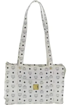 MCM Femme, Pre-owned, Blanc, Taille: ONE Size Pre-owned Cuir sacs-ports-paule