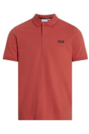 Calvin Klein Homme, Tops, Brun, Taille: M Pique Tipping Polo Orange