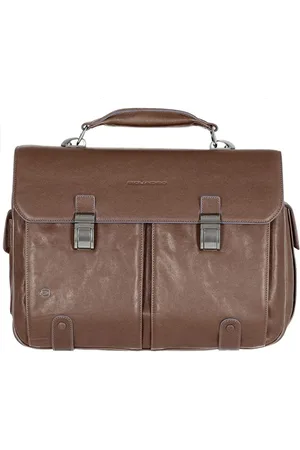 Piquadro Homme, Sacs, Brun, Taille: ONE Size Sac en cuir bleu pour ordinateur portable