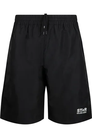 Golden Goose Homme, Shorts, Noir, Taille: S Shorts Noirs avec Logo Cordon Regular Fit