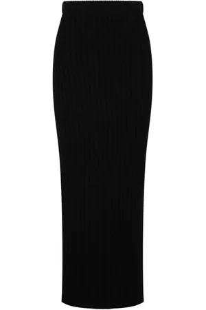 Max Mara Femme, Jupes, Noir, Taille: 38 FR Jupe Noire Tricot Laine Cachemire