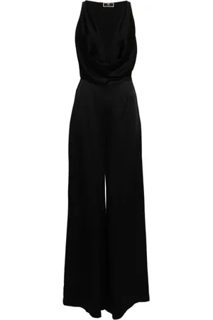 Elisabetta Franchi Femme, Combinaisons et Ensembles, Noir, Taille: 40 FR Combinaison Noire avec Soutien-Gorge en Métal Doré