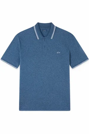 Paul & Shark Homme, Tops, Bleu, Taille: 2XL Polo en coton rayé