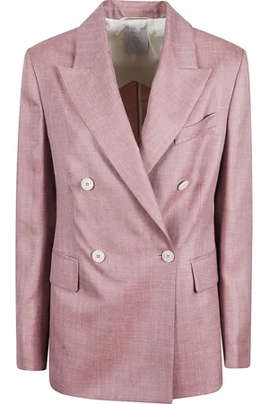 ELEVENTY Femme, Vestes, Rose, Taille: 38 FR Rose Laine Soie Lin Veste