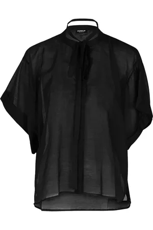 Dondup Femme, Blouses et Chemises, Noir, Taille: 36 FR Chemise en Coton Élégante et Polyvalente