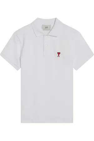 Ami Femme, Tops, Blanc, Taille: 38 FR Polo Manches Courtes