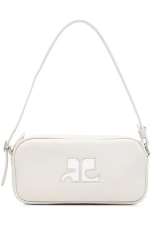Courrèges Femme, Sacs, Gris, Taille: ONE Size Sac à Main Baguette en Cuir Gris