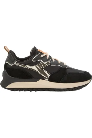 Diadora Femme, Chaussures, Noir, Taille: 40 EU Baskets Animalier en Cuir Noir