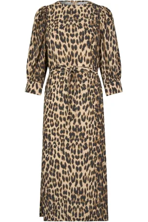 Baum und Pferdgarten Femme, Robes, Brun, Taille: 36 FR Robe Alya Imprimé Léopard