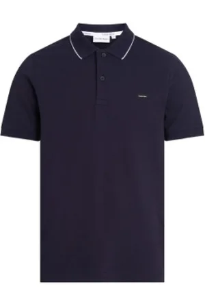 Calvin Klein Homme, Tops, Bleu, Taille: XL Pique Tipping Polo