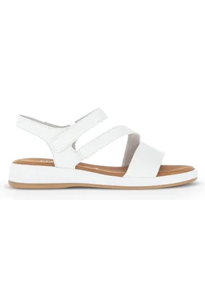 Gabor Femme, Chaussures, Blanc, Taille: 43 EU Sandales blanches en cuir lisse