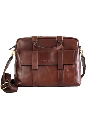The Bridge Homme, Sacs, Brun, Taille: ONE Size Sac Bandoulière en Cuir Marron avec Fermeture Éclair