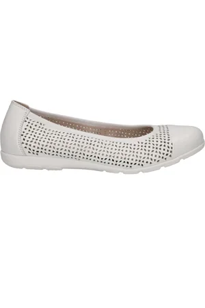 Caprice Femme, Chaussures, Blanc, Taille: 36 EU Ballerines Blanches Fermées pour Femmes