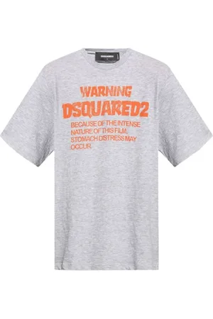 Dsquared2 Homme, Tops, Gris, Taille: 2XL T-shirt gris avec logo imprimé
