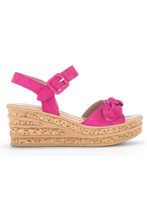 Gabor Femme, Chaussures, Rose, Taille: 38 EU Sandales pinks en cuir velours