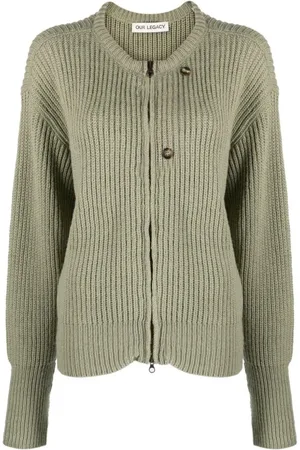 OUR LEGACY Femme, Pulls, Vert, Taille: 36 FR Cardigan Vert à Fermeture Éclair