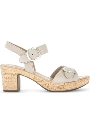 Gabor Femme, Chaussures, , Taille: 40 EU Sandales beiges en cuir velours