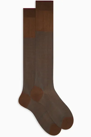 Gallo Homme, Sous-vêtements, Multicolore, Taille: S Chaussettes longues en coton marron pour hommes avec motif irisé