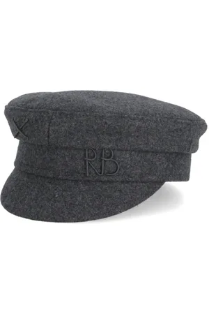 Ruslan Baginskiy Femme, Accessoires, Gris, Taille: S Chapeau en Laine Gris Foncé avec Logo