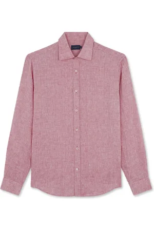 Paul & Shark Homme, Chemises, Rouge, Taille: 3XL Chemise en lin avec col français