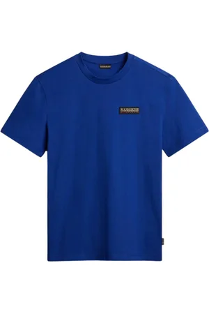 Napapijri Femme, Tops, Bleu, Taille: 42 FR T-Shirt Bleu en Coton Manches Courtes