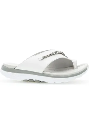 Gabor Femme, Chaussures, Blanc, Taille: 37 EU Mules blanches en cuir lisse