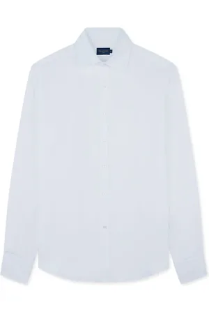 Paul & Shark Homme, Chemises, Blanc, Taille: 2XL Chemise en Lin Col Français J-Fit