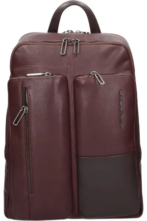 Piquadro Homme, Sacs, Brun, Taille: ONE Size Sac à dos en cuir marron pour ordinateur portable