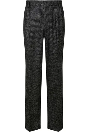 Dolce & Gabbana Homme, Pantalons, Noir, Taille: M Pantalon en laine noire fumée