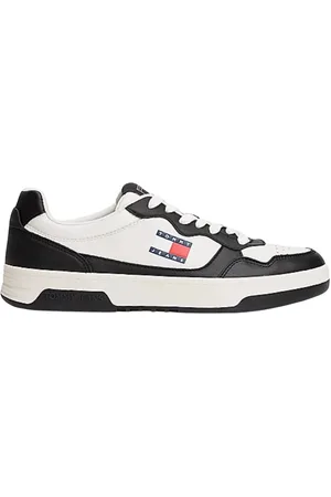 Tommy Hilfiger Homme, Chaussures, Noir, Taille: 45 EU Baskets Basse en Cuir Cupsole