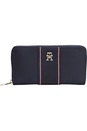 Tommy Hilfiger Femme, Accessoires, Bleu, Taille: ONE Size Portefeuille zippé sportif avec détail emblématique