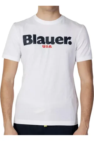 Blauer Homme, Tops, Blanc, Taille: S T-shirt Blanc Maxi Logo Homme