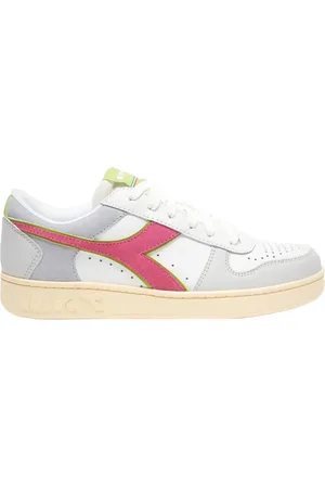 Diadora Femme, Chaussures, Blanc, Taille: 38 1/2 EU Baskets Basse en Cuir Blanc