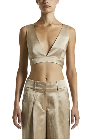 PESERICO SIGN Femme, Tops, , Taille: 34 FR Bralette pour femmes en satin de viscose et lin